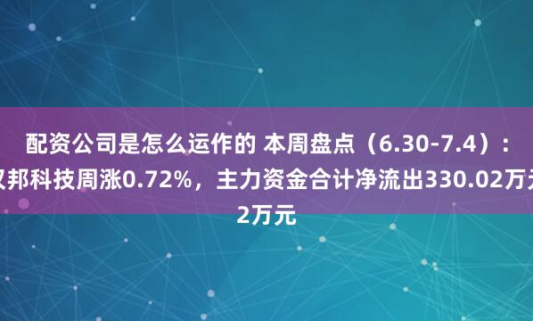 配资公司是怎么运作的 本周盘点（6.30-7.4）：汉邦科技周涨0.72%，主力资金合计净流出330.02万元